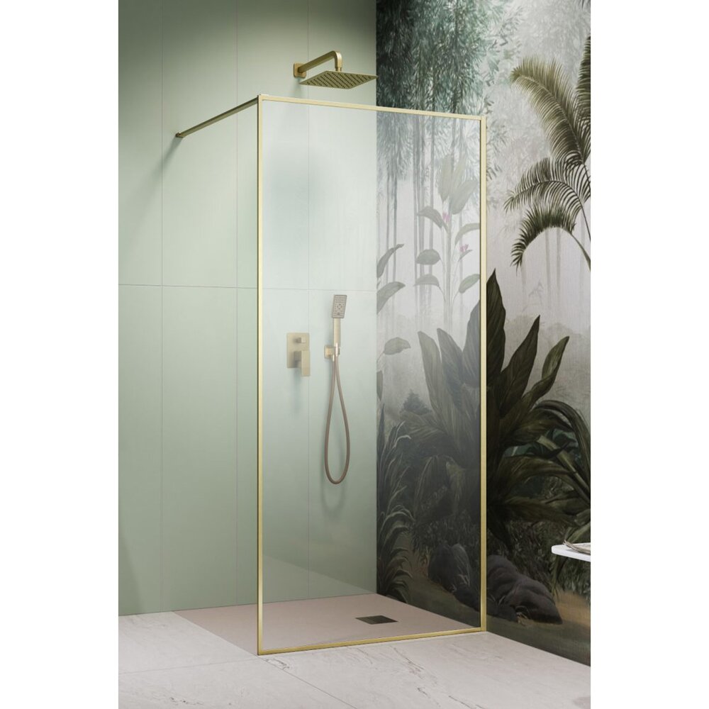 Душ параван тип Walk-in Radaway Modo F II златист матово-прозрачен 75 cm закалено стъкло 8 mm
