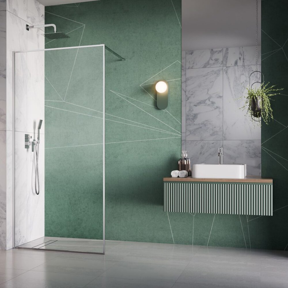 Душ параван тип Walk-in Radaway Modo F II хром лъскав-прозрачен 70 cm закалено стъкло 8 mm