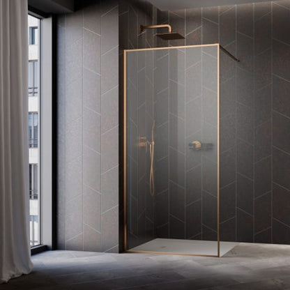 Душ параван тип Walk-in Radaway Modo F II с brushed copper-прозрачен 125 cm закалено стъкло 8 mm