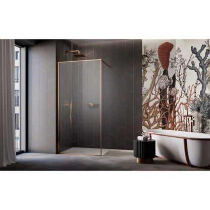 Душ параван тип Walk-in Radaway Modo F II с brushed copper-прозрачен 125 cm закалено стъкло 8 mm