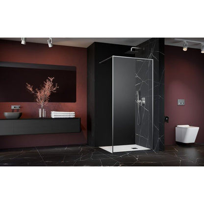 Параван за душ тип Walk-in Radaway Modo F II brushed nickel-прозрачен 125 cm закалено стъкло 8 mm