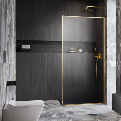 Душ параван тип Walk-in Radaway Modo F SL II златист лъскав-прозрачен 60 cm закалено стъкло 8 mm ляво