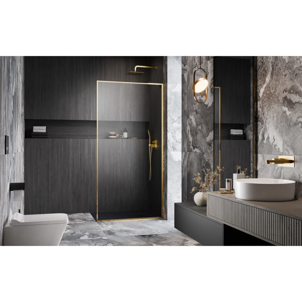 Душ параван тип Walk-in Radaway Modo F SL II златист лъскав-прозрачен 60 cm закалено стъкло 8 mm ляво