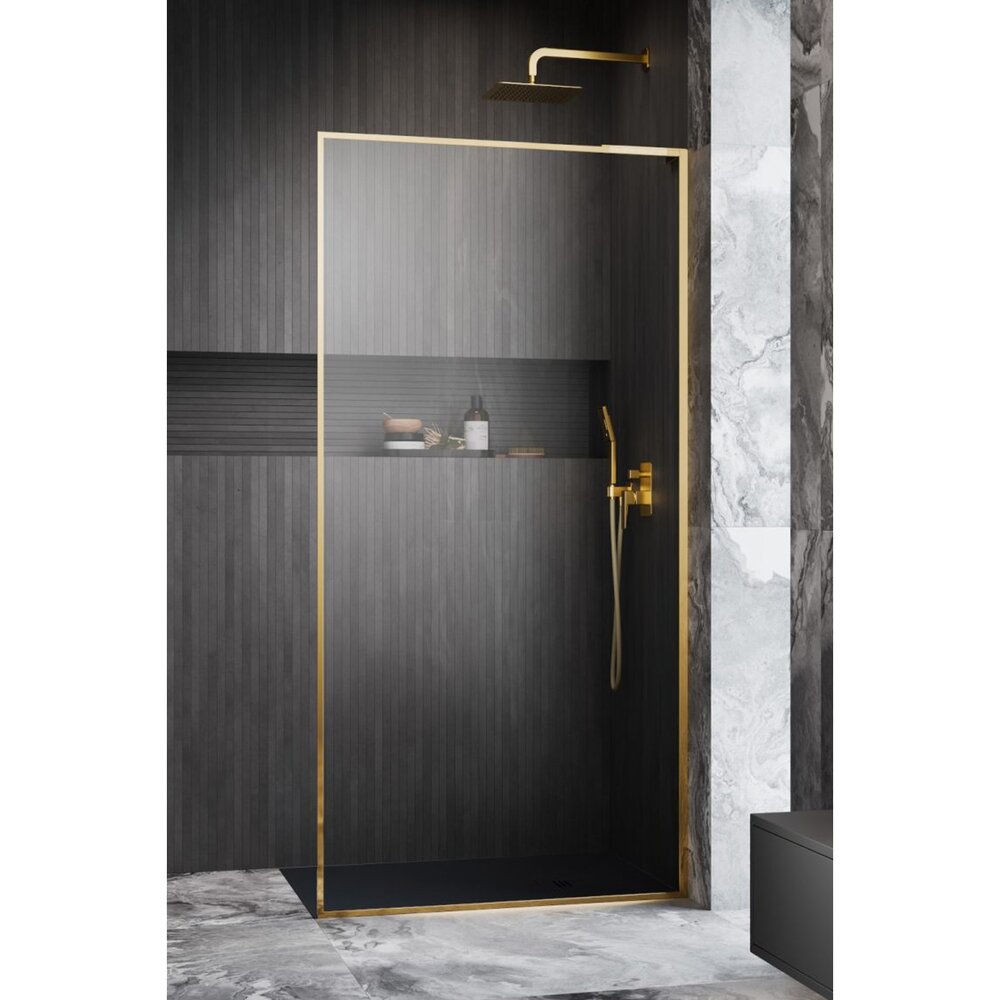 Душ параван тип Walk-in Radaway Modo F SL II златист лъскав-прозрачен 60 cm закалено стъкло 8 mm ляво