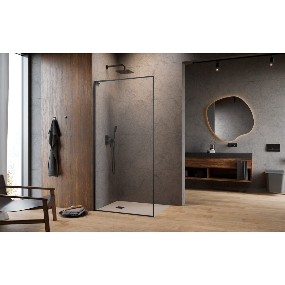 Параван за душ тип Walk-in Radaway Modo F SL II GunMetal перлит-прозрачен 75 cm стъкло закалено 8 mm ляво