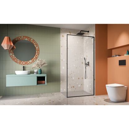 Душ параван тип Walk-in Radaway Modo F SL II черен мат-прозрачен 120 cm закалено стъкло 8 mm дясно