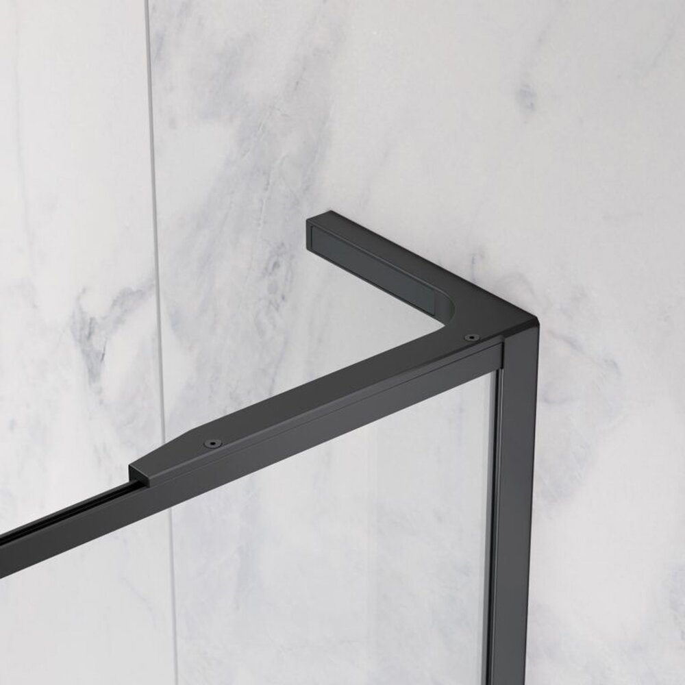 Душ параван тип Walk-in Radaway Modo F SL II черен мат-прозрачен 120 cm закалено стъкло 8 mm дясно