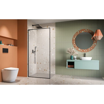 Душ параван тип Walk-in Radaway Modo F SL II черен мат-прозрачен 120 cm закалено стъкло 8 mm ляво