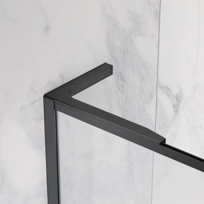 Параван за душ тип Walk-in Radaway Modo F SL II черен мат-прозрачен 75 cm закалено стъкло 8 mm ляв