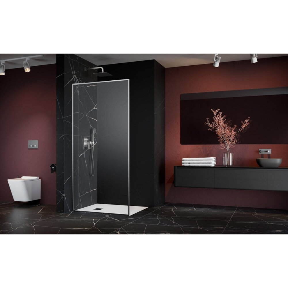 Душ параван тип Walk-in Radaway Modo F SL II никел матово-прозрачен 105 cm закалено стъкло 8 mm ляво