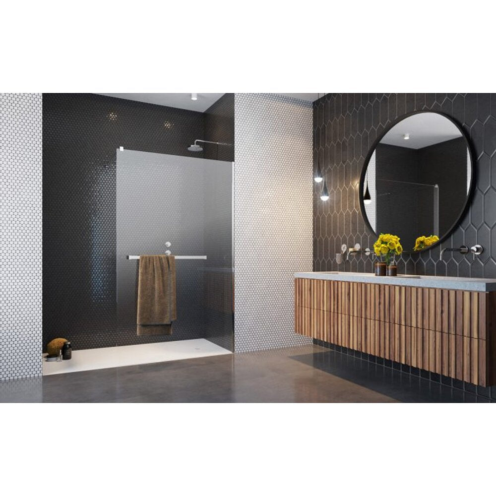 Душ параван тип Walk-in Radaway Modo New II с хромирана стойка за хавлии 150 cm закалено стъкло 8 mm