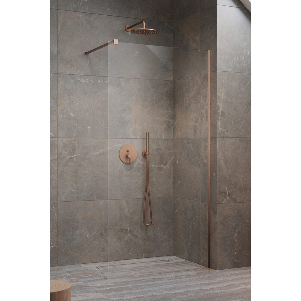 Душ параван тип Walk-in Radaway Modo New II с brushed copper-прозрачно 90 cm закалено стъкло 8 mm