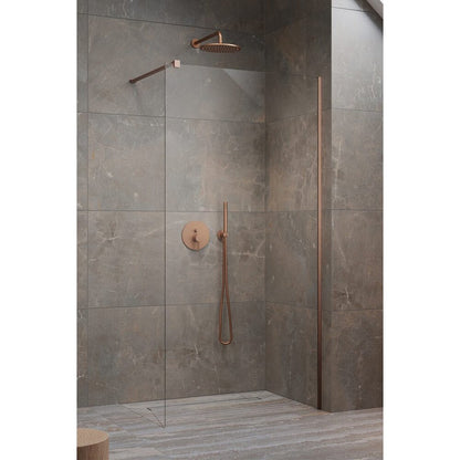 Душ параван тип Walk-in Radaway Modo New II с brushed copper-прозрачно 90 cm закалено стъкло 8 mm