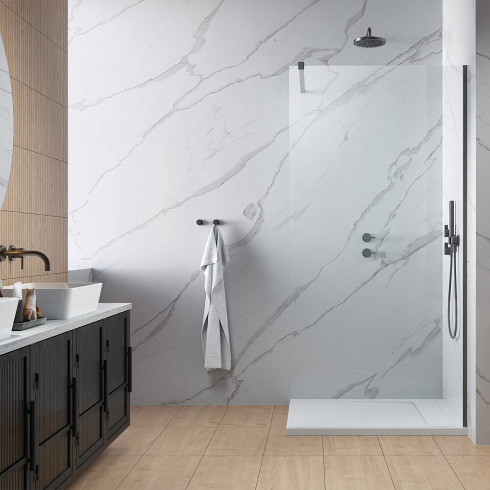 Душ параван тип Walk-in Radaway Modo New II GunMetal матово-прозрачен 90 cm стъкло закалено 8 mm