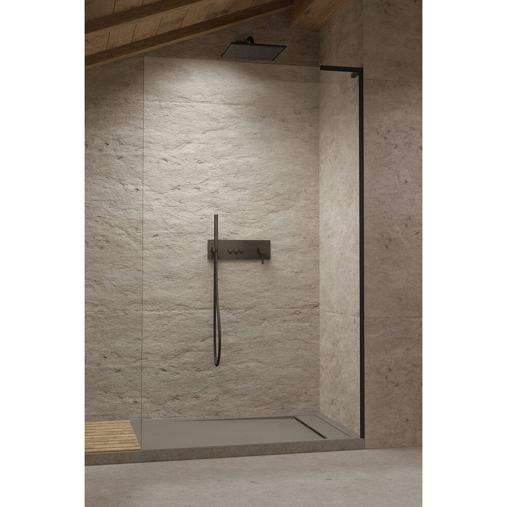 Душ параван тип Walk-in Radaway Modo SL II черен мат-прозрачен 80 cm стъкло закалено 8 mm дясно