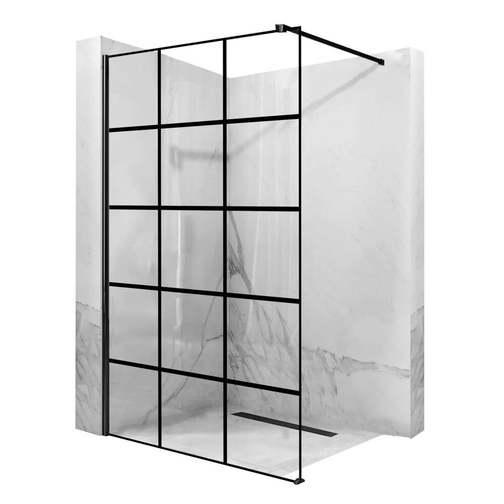 Параван за душ тип Walk-in Rea Bler-1 120x195 см профил черен