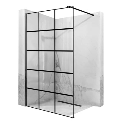 Параван за душ тип Walk-in Rea Bler-1 120x195 см профил черен