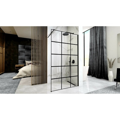 Параван за душ тип Walk-in Rea Bler-1 120x195 см профил черен