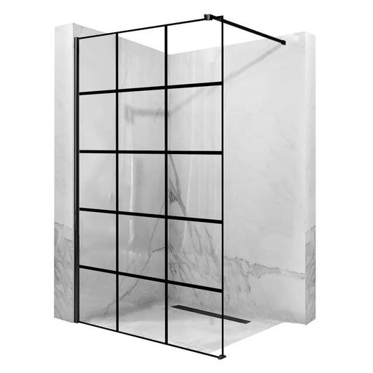Душ параван тип Walk-in Rea Bler-1 120x195 см с черна етажерка