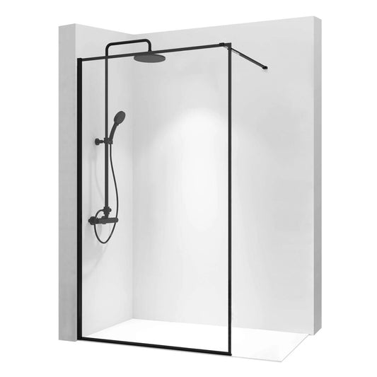 Параван за душ тип Walk-in Rea Bler 120x195 см черен профил