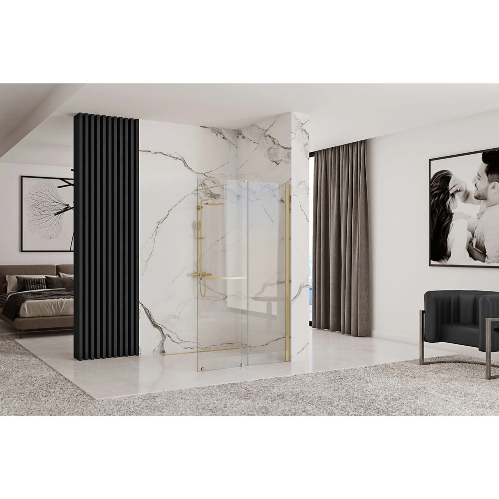Парван за душ тип Walk-in Rea Cortis с плъзгаща се част 100x200 см профил ауриум