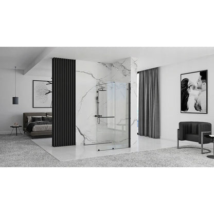 Параван за душ тип Walk-in Rea Cortis с плъзгаща част 100x200 см черен профил
