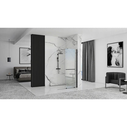 Параван за душ тип Walk-in Rea Cortis с плъзгаща част 100x200 см черен профил