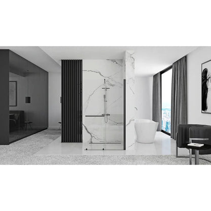 Параван за душ тип Walk-in Rea Cortis с плъзгаща част 100x200 см черен профил