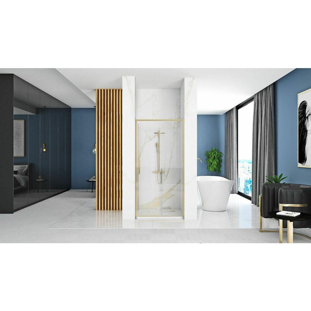 Walk-in душ параван Rea Rapid Slide 110x195 см, профил златист мат