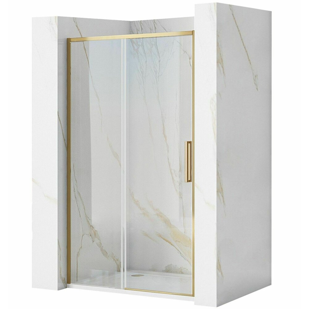 Rea Rapid Slide Shower Door 120x195 cm Brushed Gold Profile