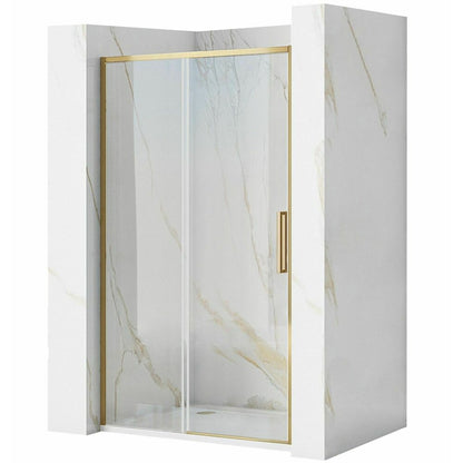 Rea Rapid Slide Shower Door 120x195 cm Brushed Gold Profile