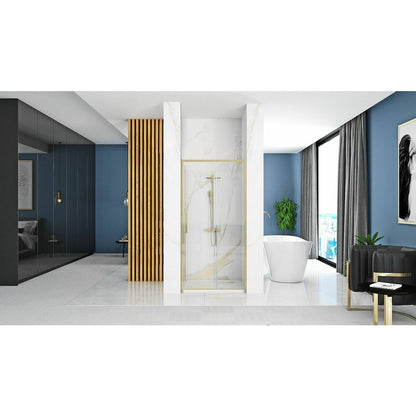 Rea Rapid Slide Shower Door 120x195 cm Brushed Gold Profile