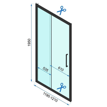 Rea Rapid Slide Shower Door 120x195 cm Brushed Gold Profile