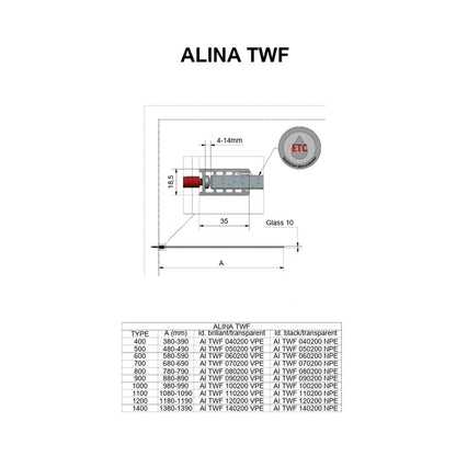 Душ параван тип Walk-in Roth Alina 120x200 cm черен профил