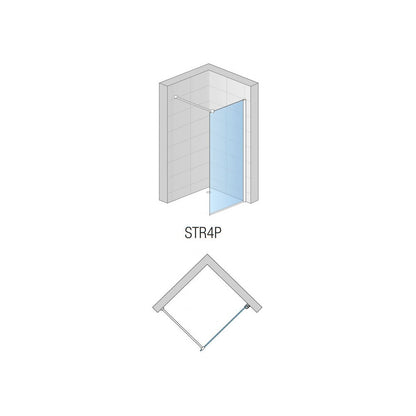 SanSwiss Easy STR4P 130 cm Walk-in Shower Screen 8mm Safety Glass Anti-Scale