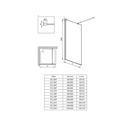 Deante Kerria Plus Walk-in Shower Screen 60x200 cm Total White