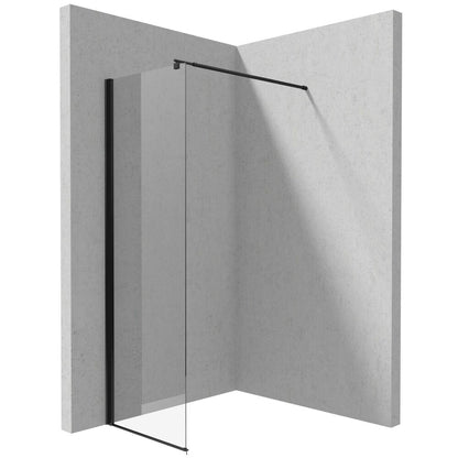 Deante Kerria Plus Walk-in Shower Screen Black 60x200 cm Total White