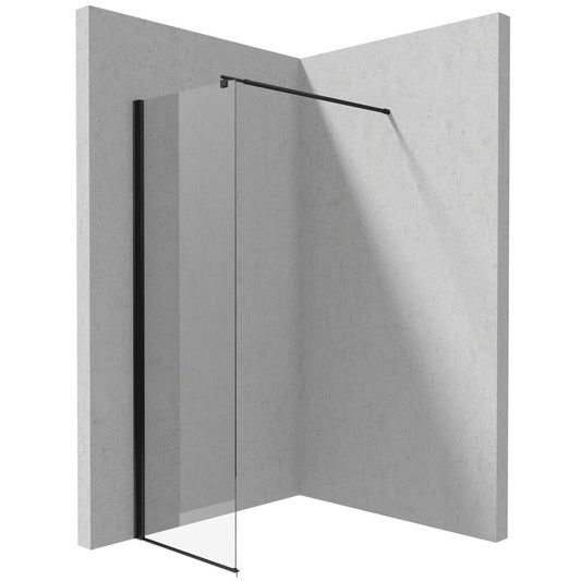 Deante Kerria Plus Walk-in Shower Screen Black 60x200 cm Total White