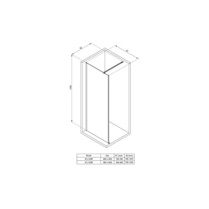 Walk-in Shower Screen Deante Prizma Gold 80x195 cm