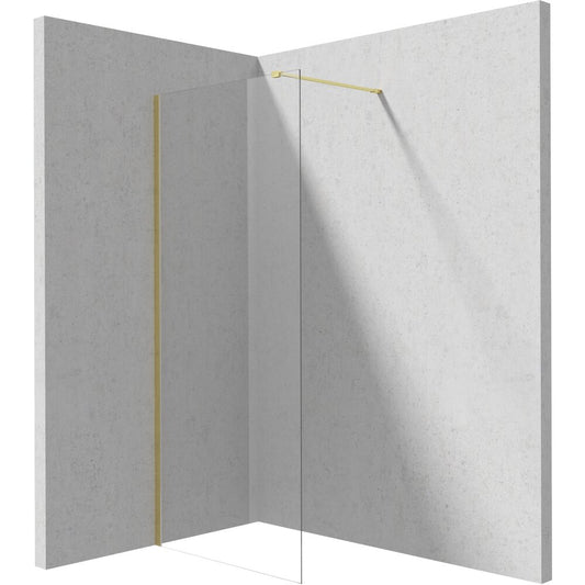 Walk-in Shower Screen Deante Prizma Brushed Gold 80x195 cm