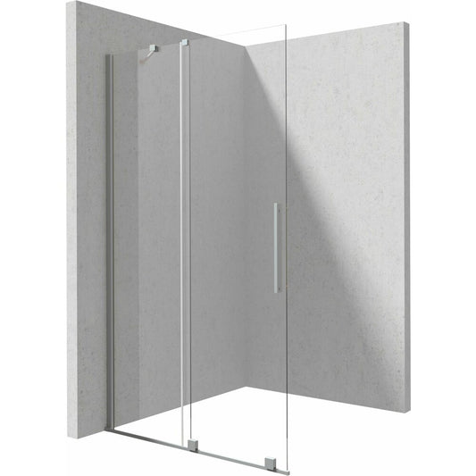 Deante Prizma Walk-in Shower Screen Brushed Chrome 100x195 cm