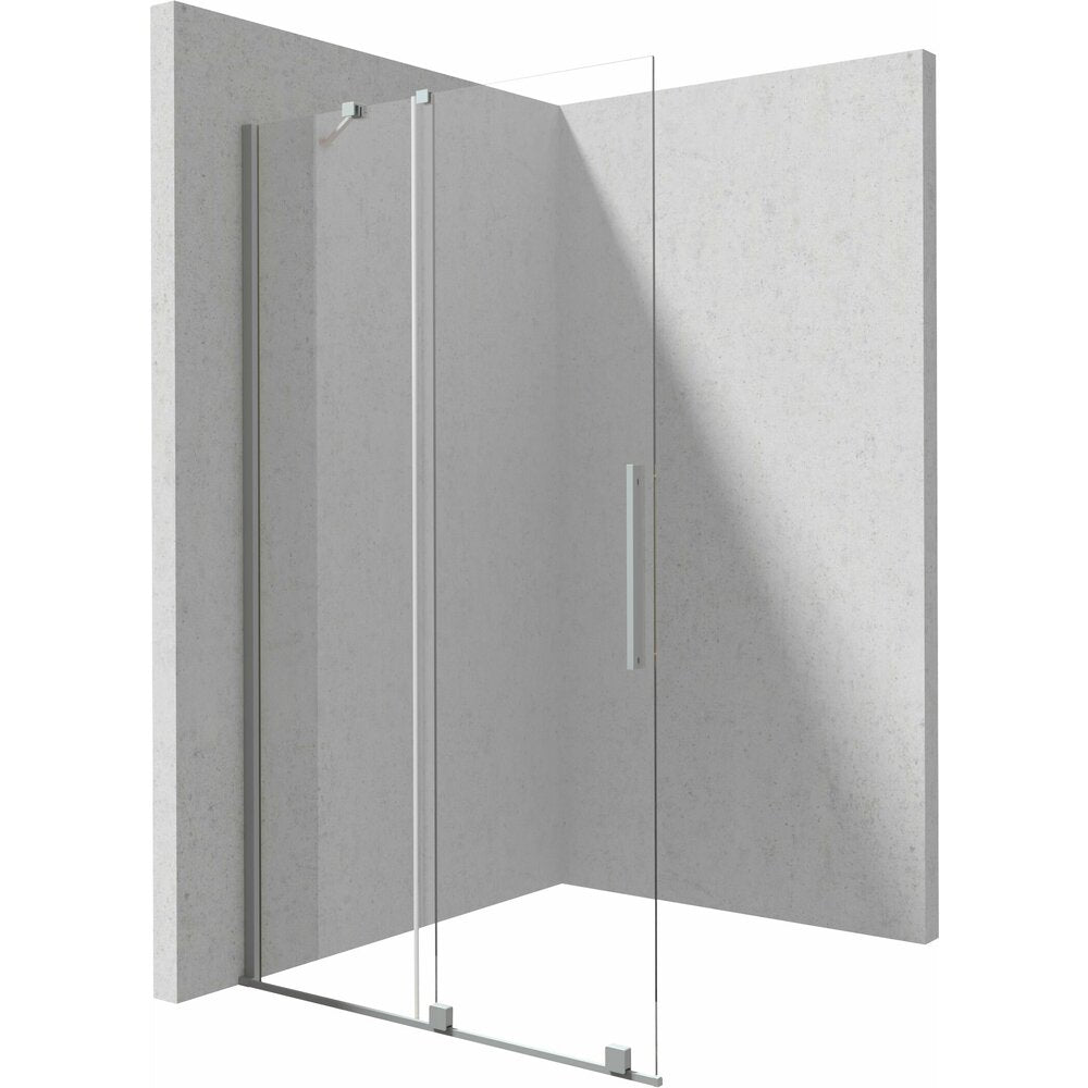 Deante Prizma Walk-in Shower Screen Brushed Chrome 90x195 cm