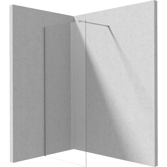 Walk-in Shower Screen Deante Prizma Brushed Chrome 90x195 cm