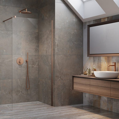 Душ параван тип Walk-in Radaway Modo New II с brushed copper-прозрачно 70 cm закалено стъкло 8 mm