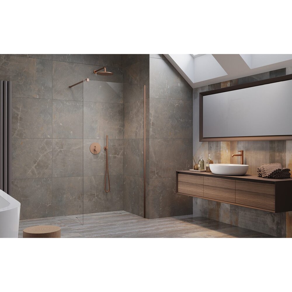 Душ параван тип Walk-in Radaway Modo New II с brushed copper-прозрачно 70 cm закалено стъкло 8 mm