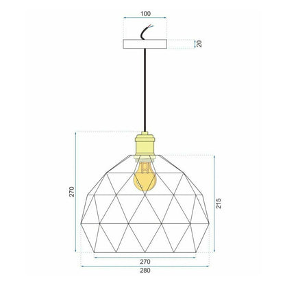 White Geometric Pendant Rea Loft APP249-1CP