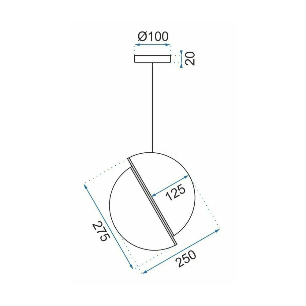 Златен полилей 2 полукръга Rea APP481-1CP
