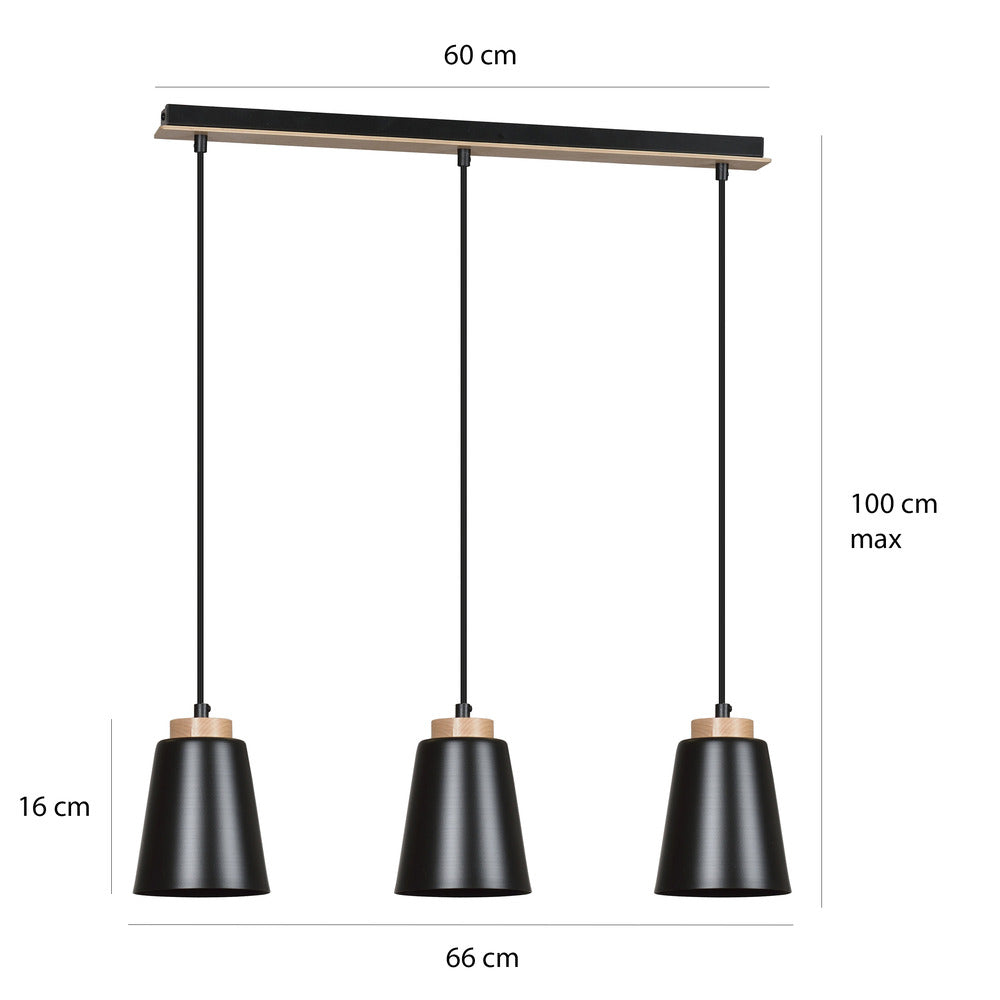 Emibig Bolero 3 Pendant Black