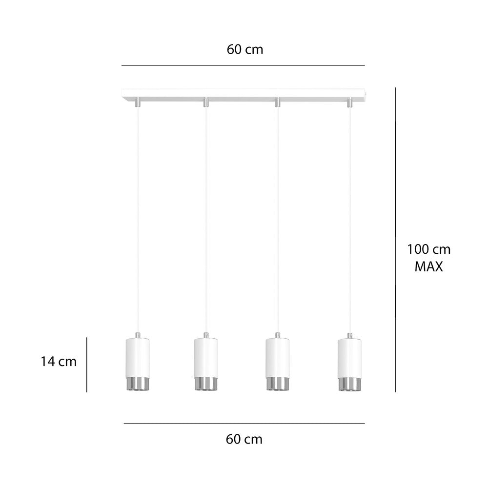 Emibig Fumiko 4 Pendant White/Chrome