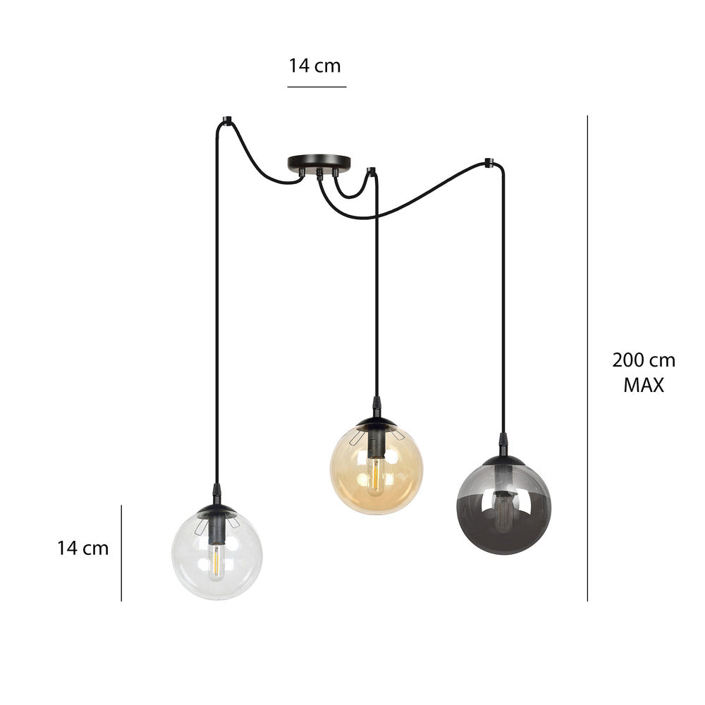 Emibig Gigi 3 Pendant Black/Transparent/Graphite